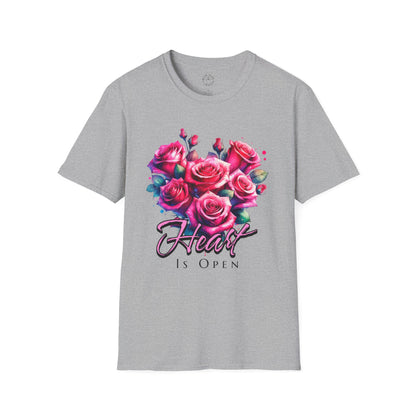 Floral Heart Open Unisex Softstyle T-Shirt.twisted.love