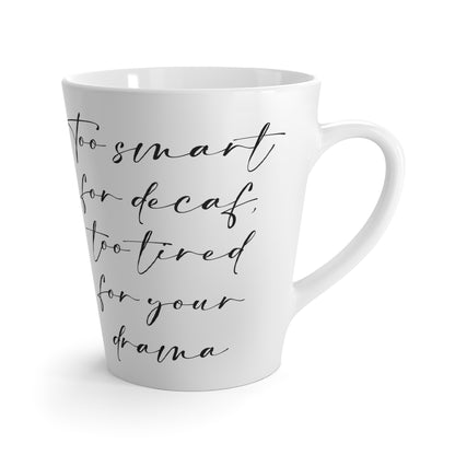 Latte Mug — Owl Pouring Coffee with Script Quote | Cute Coffee Lover Gift