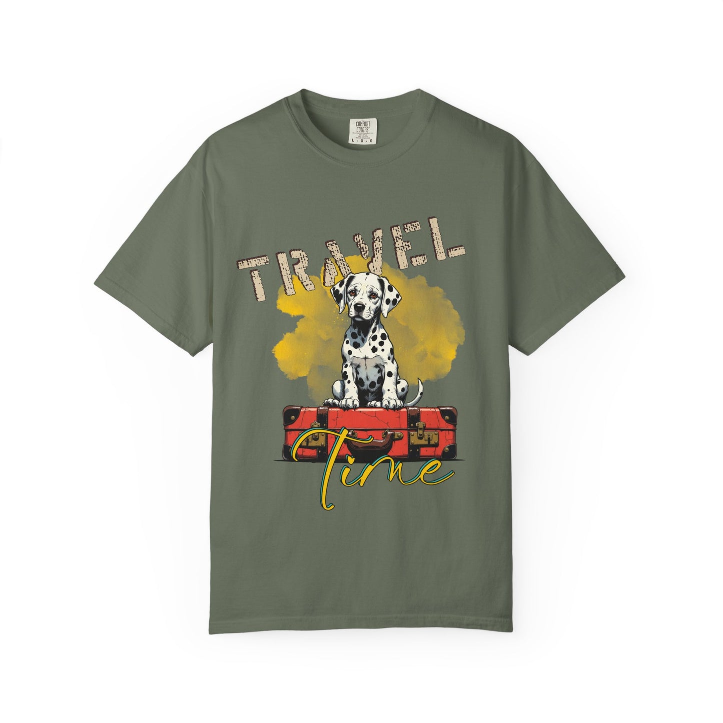 Travel Time Dog T-Shirt, Unisex Graphic Tee, Pet Lover's Gift, Vacation Shirt, Travel Enthusiast Apparel