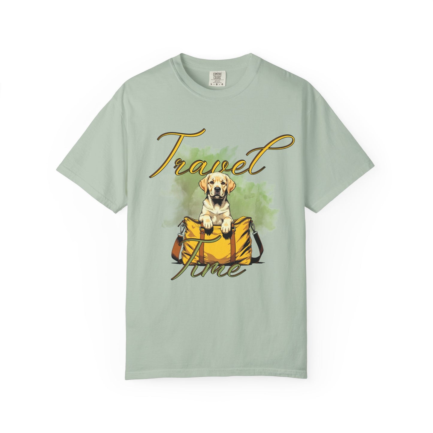 Travel Time Dog T-Shirt - Unisex Garment-Dyed Tee for Pet Lovers