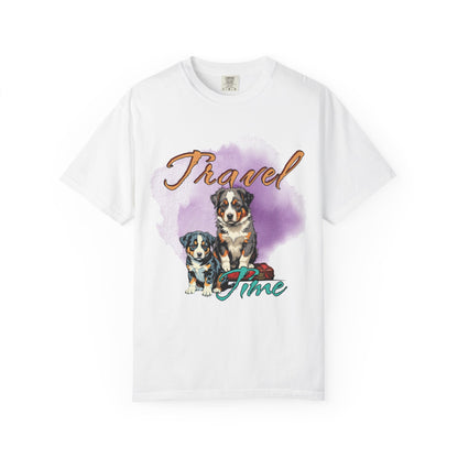 Travel Time Dog Lovers Unisex T-Shirt, Vintage Pet Tee, Dog Travel Shirt, Cute Pet Lover Gift, Animal Adventure Apparel