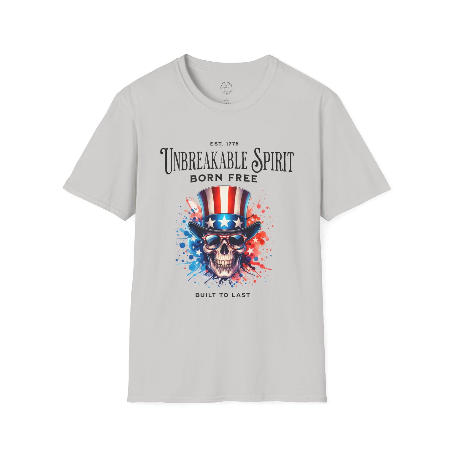 Unisex Softstyle T-Shirt - Unbreakable Spirit Skull Design - Perfect for Independence Day