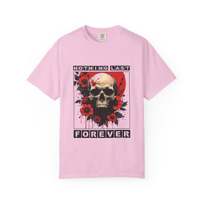 Edgy Skull Graphic T-Shirt - Unique Casual Wear, Unisex Streetwear, Gift for Music Lovers, Halloween Costume, Forever Quote Tee