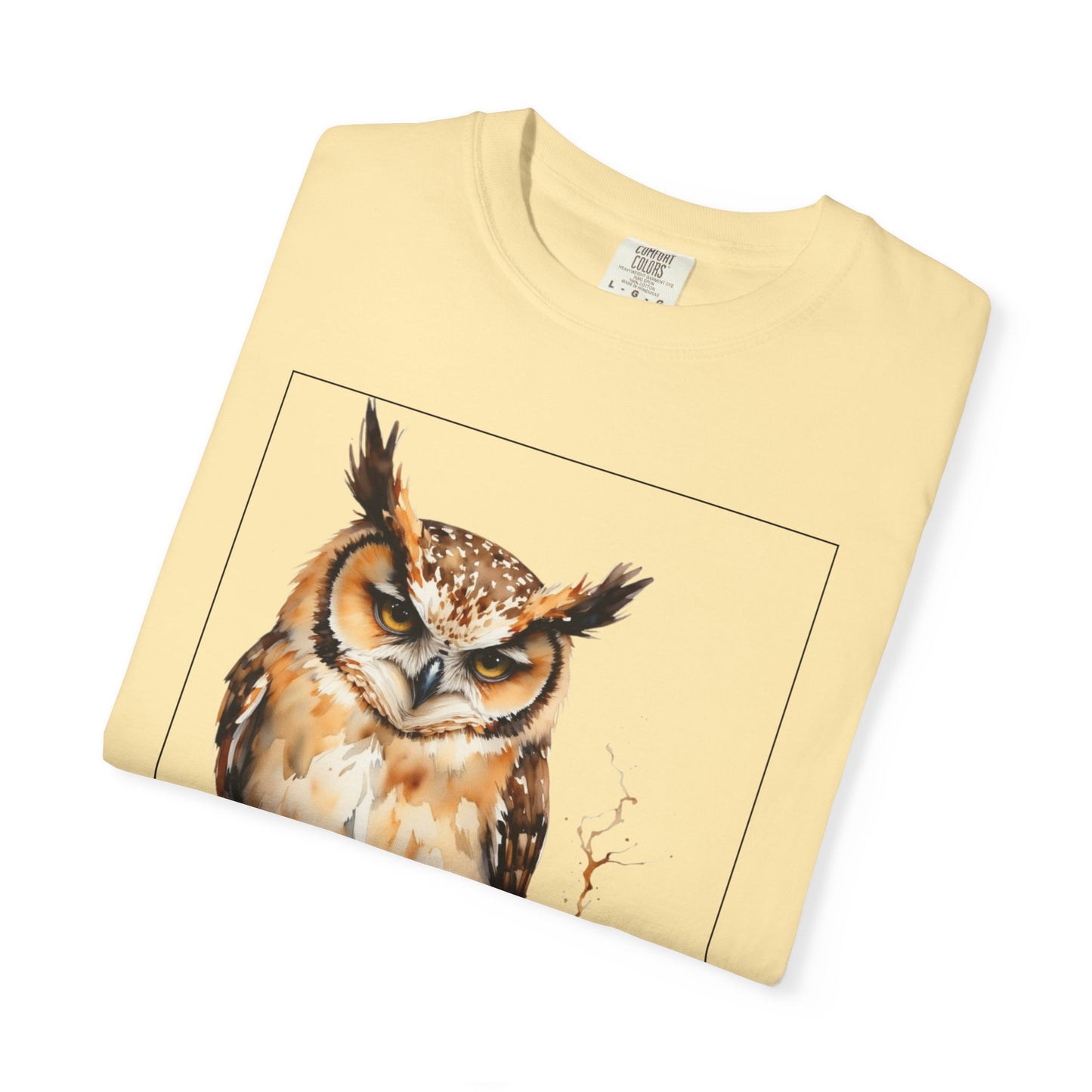 Owl Coffee Illustration T‑Shirt — 'Coffee First, Commit Later' Graphic Tee