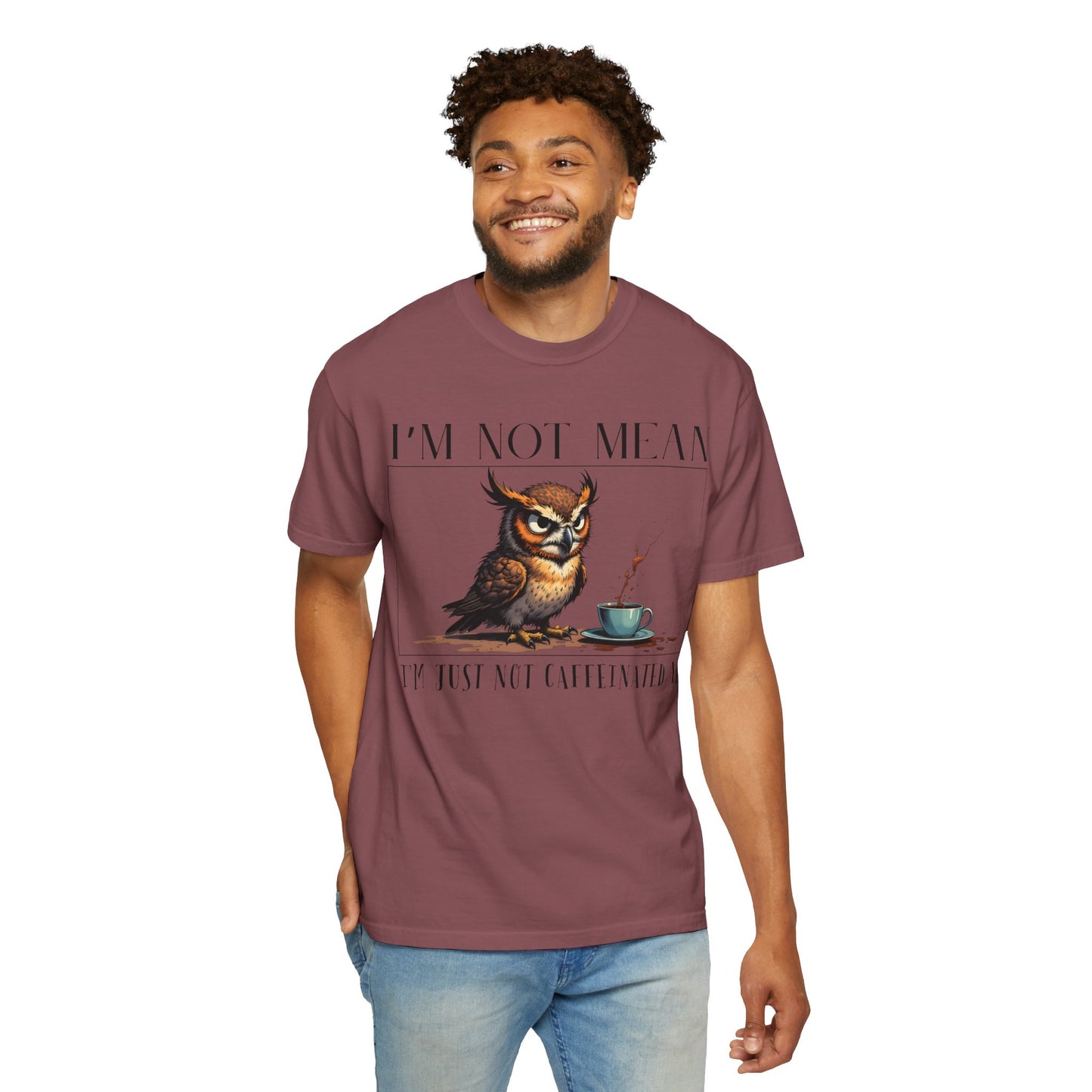 I'm Not Mean Owl T-Shirt — Funny Coffee Owl Tee for Coffee Lovers