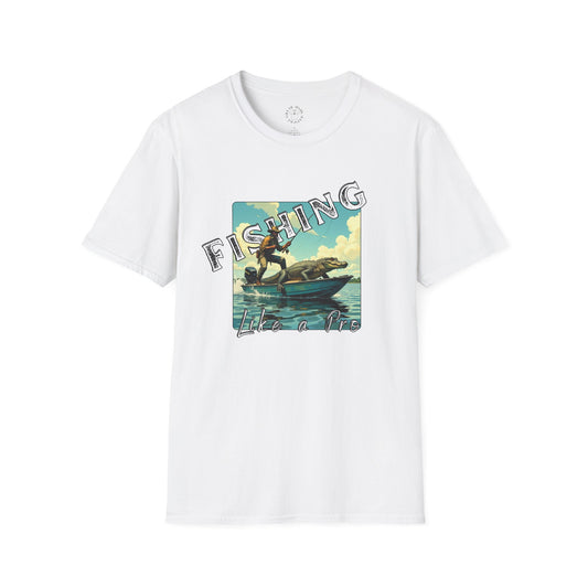 Fishing Like a Pro Unisex Softstyle T-Shirt - Perfect Gift for Anglers,gator,sport