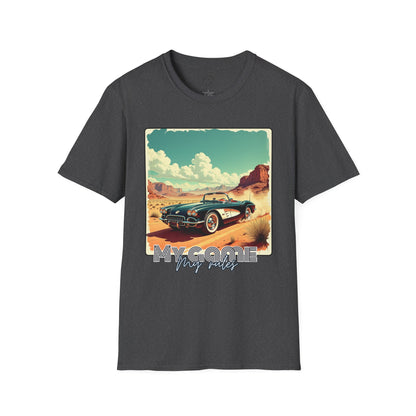 Vintage Car Graphic Unisex Softstyle T-Shirt - Perfect for Road Trip Lovers ,sport,car