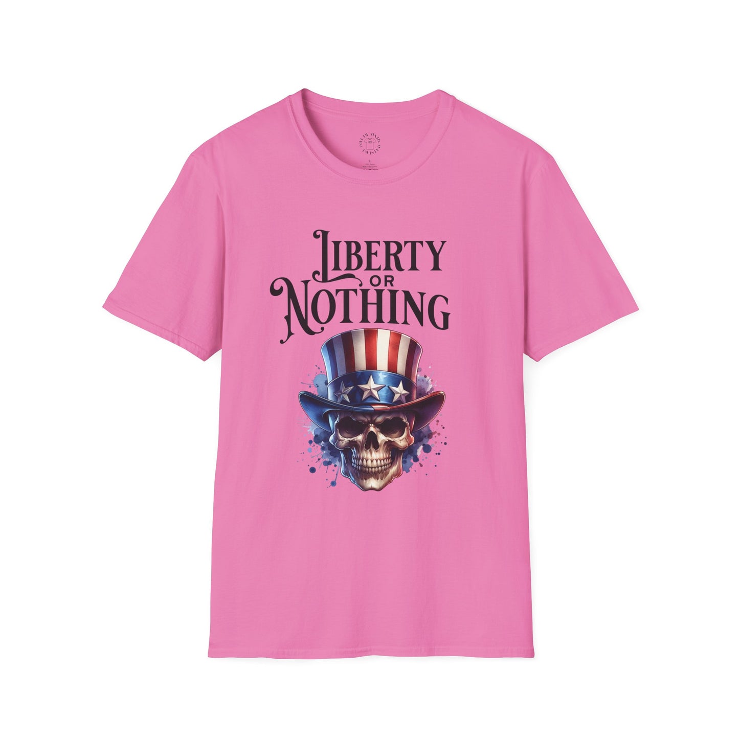 Liberty or Nothing Skull T-Shirt | Unisex Softstyle Tee for Independence Day & Patriotic Celebrations