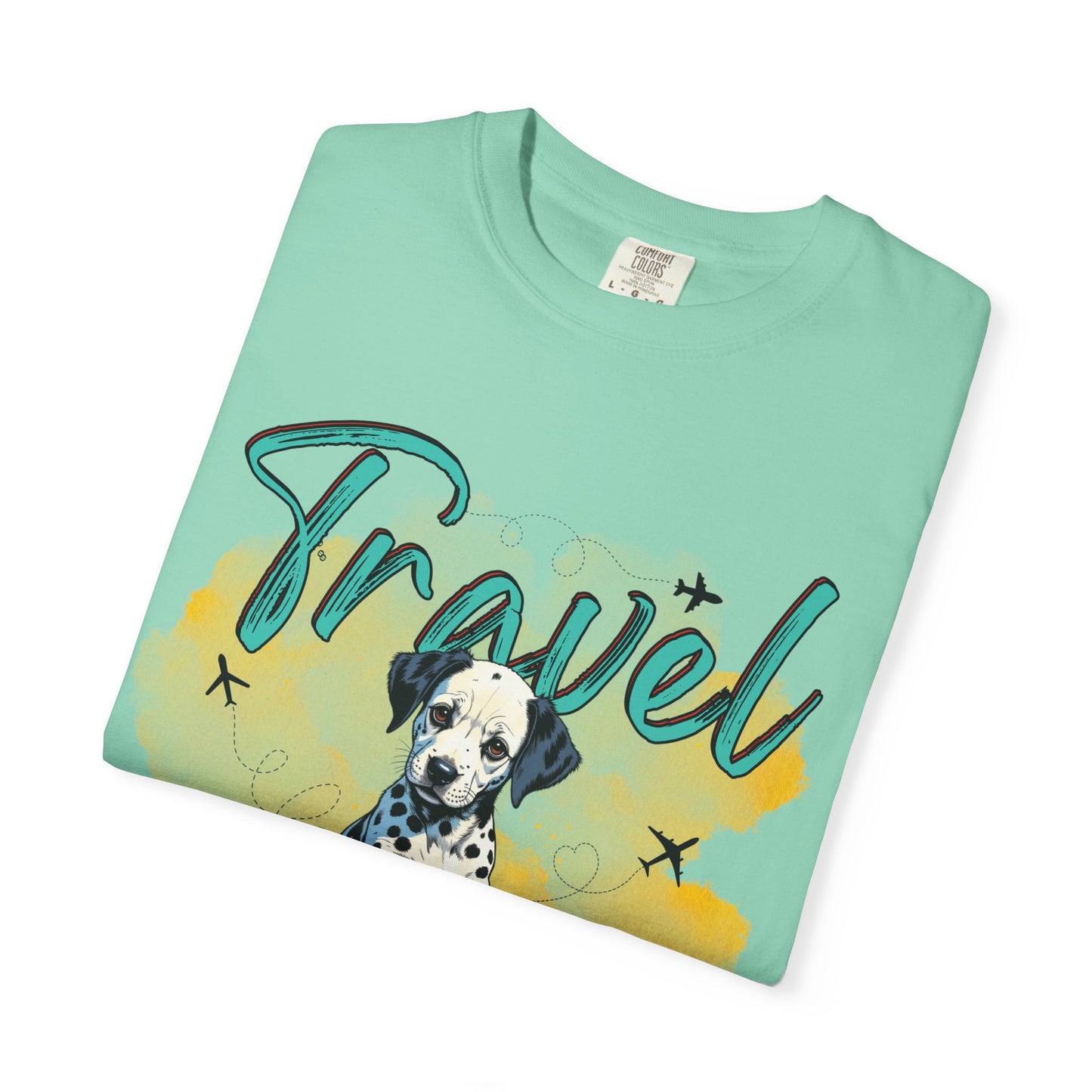 Travel Time Dog Graphic Unisex T-Shirt