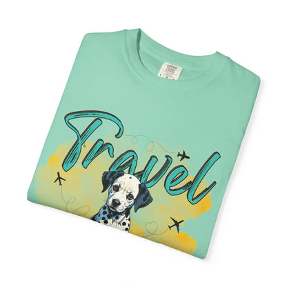 Travel Time Dog Graphic Unisex T-Shirt