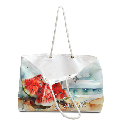 Hello Summer Weekender Bag - Stylish Beach Tote for Summer Adventures,watermelon,beach ,summer