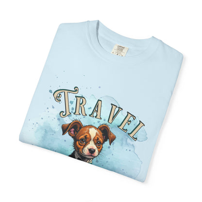 Travel Time Dog Graphic Unisex T-Shirt - Perfect for Pet Lovers and Travel Enthusiasts