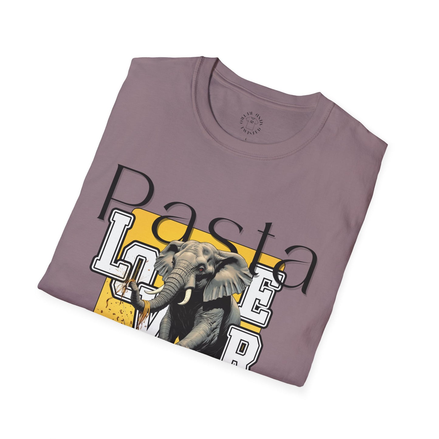 Pasta Lover Unisex Softstyle T-Shirt - Playful Elephant Graphic Tee,elephant,twisted