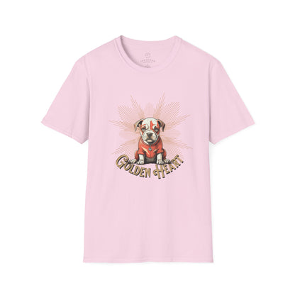 Golden Heart Dog Art Unisex T-Shirt, Animal Lover Gift, Pet Enthusiast Tee, Casual Wear, Birthday Gift, Cute Dog T-Shirt
