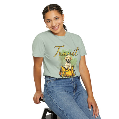 Travel Time Dog T-Shirt - Unisex Garment-Dyed Tee for Pet Lovers