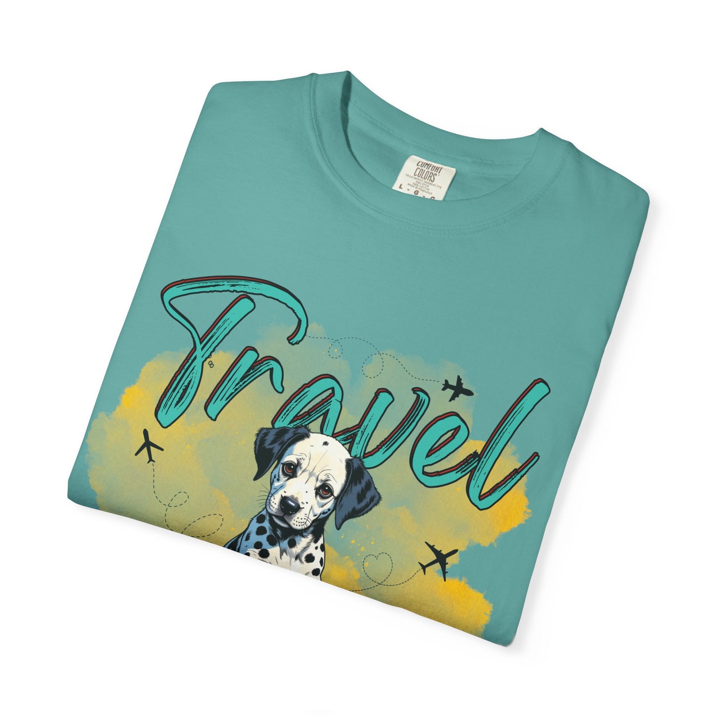 Travel Time Dog Graphic Unisex T-Shirt