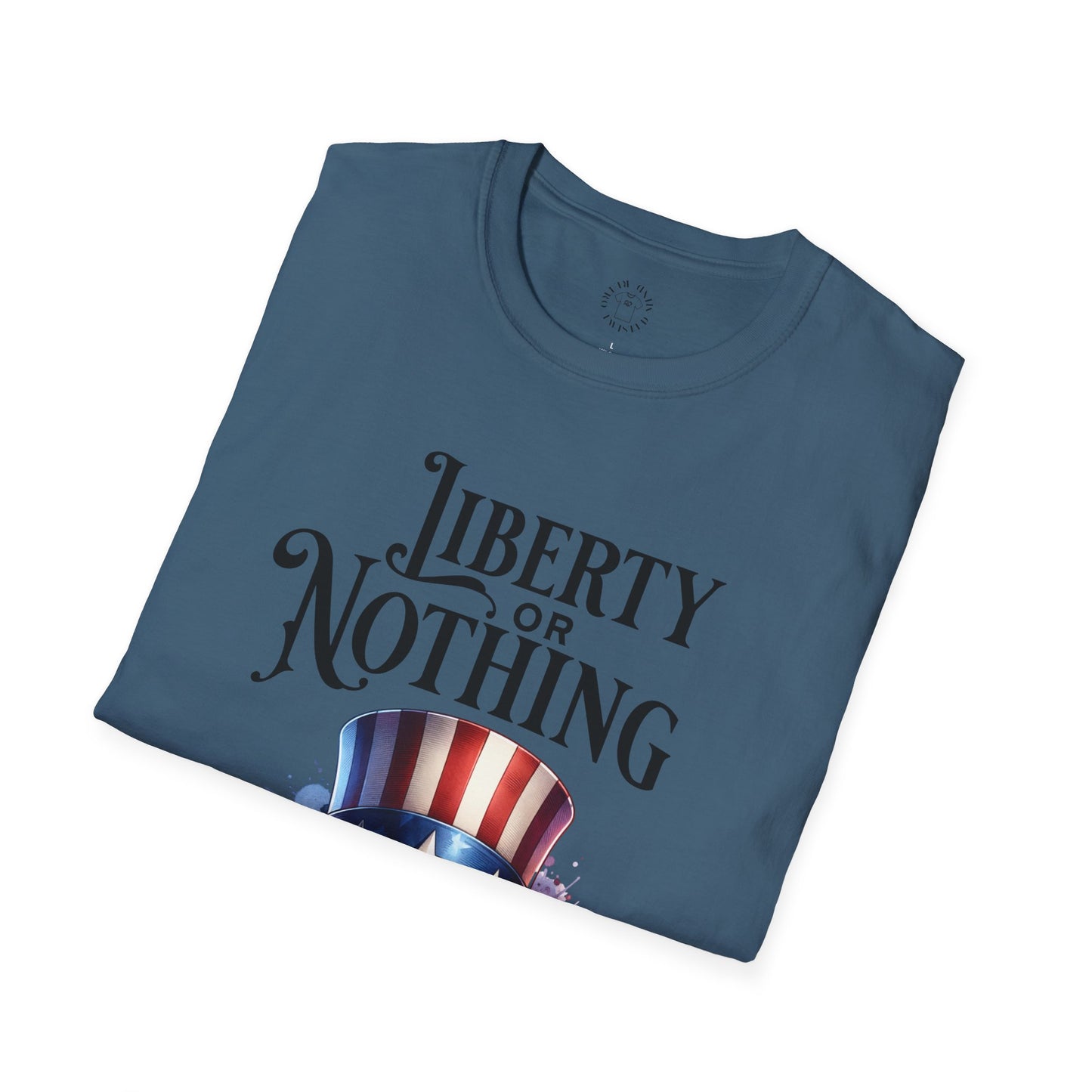 Liberty or Nothing Skull T-Shirt | Unisex Softstyle Tee for Independence Day & Patriotic Celebrations