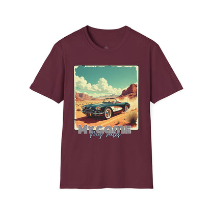 Vintage Car Graphic Unisex Softstyle T-Shirt - Perfect for Road Trip Lovers ,sport,car