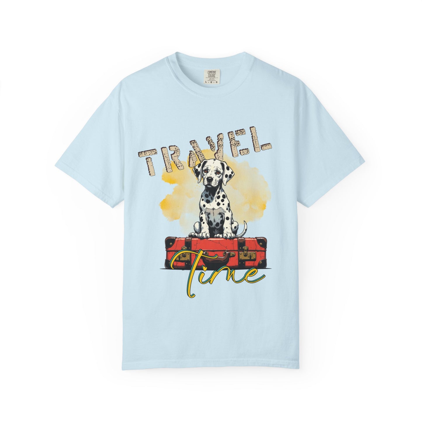 Travel Time Dog T-Shirt, Unisex Graphic Tee, Pet Lover's Gift, Vacation Shirt, Travel Enthusiast Apparel