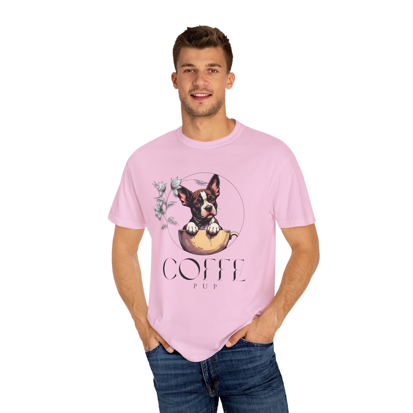 Coffee Pup Unisex Garment-Dyed T-shirt