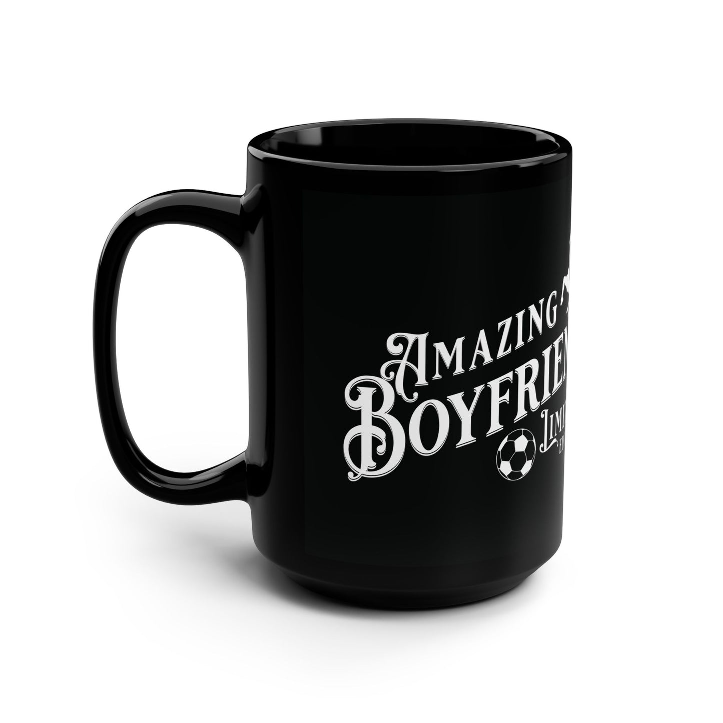Amazing Boyfriend, Soccer, Valentine's  day gift for him .Black Mug