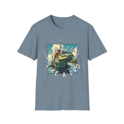 Fishing Like a Pro Unisex Softstyle T-Shirt,gator