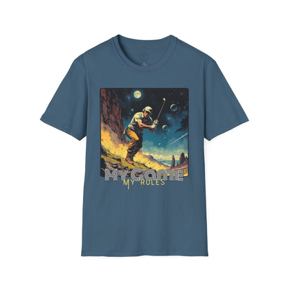 My Game, My Rules Unisex Softstyle T-Shirt - Retro Space Design, golf ,sport