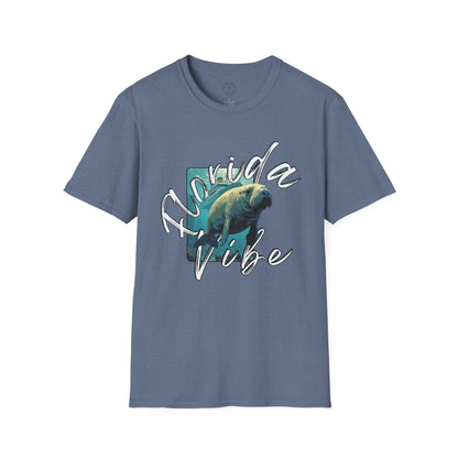 Florida Vibe Unisex Softstyle T-Shirt - Casual Beachwear Tee, manatee