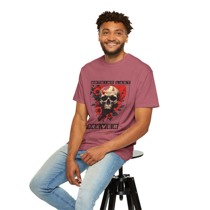 Edgy Skull Graphic T-Shirt - Unique Casual Wear, Unisex Streetwear, Gift for Music Lovers, Halloween Costume, Forever Quote Tee