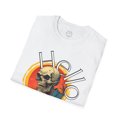 Hello Skull Graphic Unisex Softstyle T-Shirt - Edgy Streetwear Tee,scull