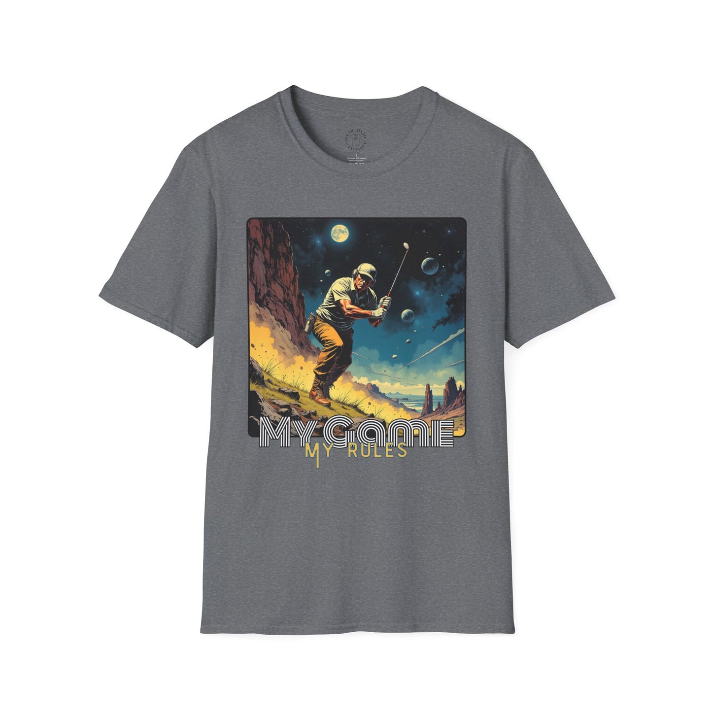My Game, My Rules Unisex Softstyle T-Shirt - Retro Space Design, golf ,sport