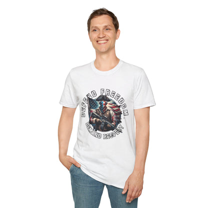 Defend Freedom Unisex Softstyle T-Shirt - Patriotic Graphic Tee