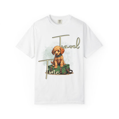Travel Time Unisex T-Shirt - Perfect for Dog Lovers, Casual Wear, Traveling, Gift for Pet Owners, Adventure Apparel