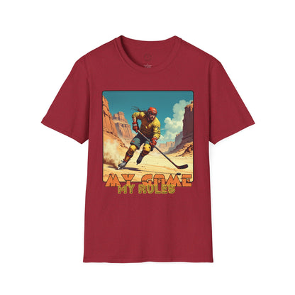 Retro Gamer Unisex Softstyle T-Shirt - 'My Game, My Rules' hockey ,sport