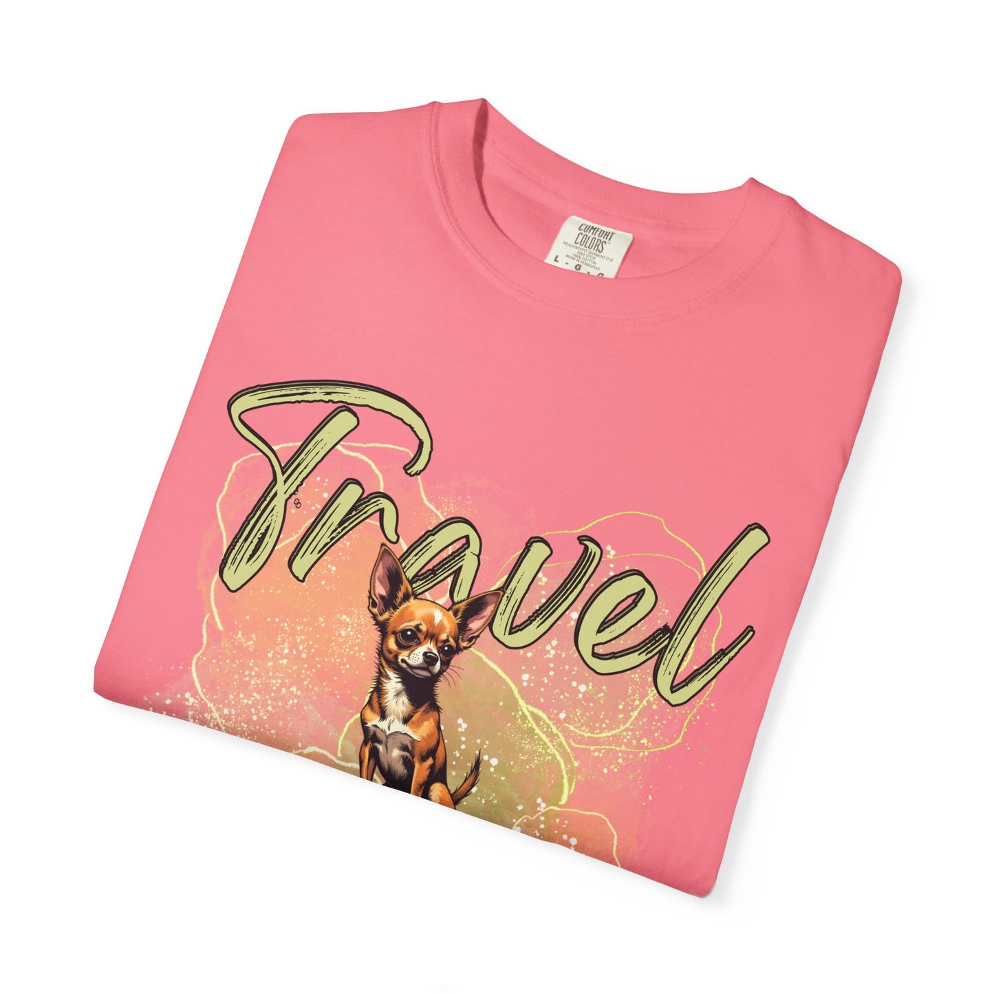 Travel Time Unisex Garment-Dyed T-Shirt - Cute Dog Design for Animal Lovers