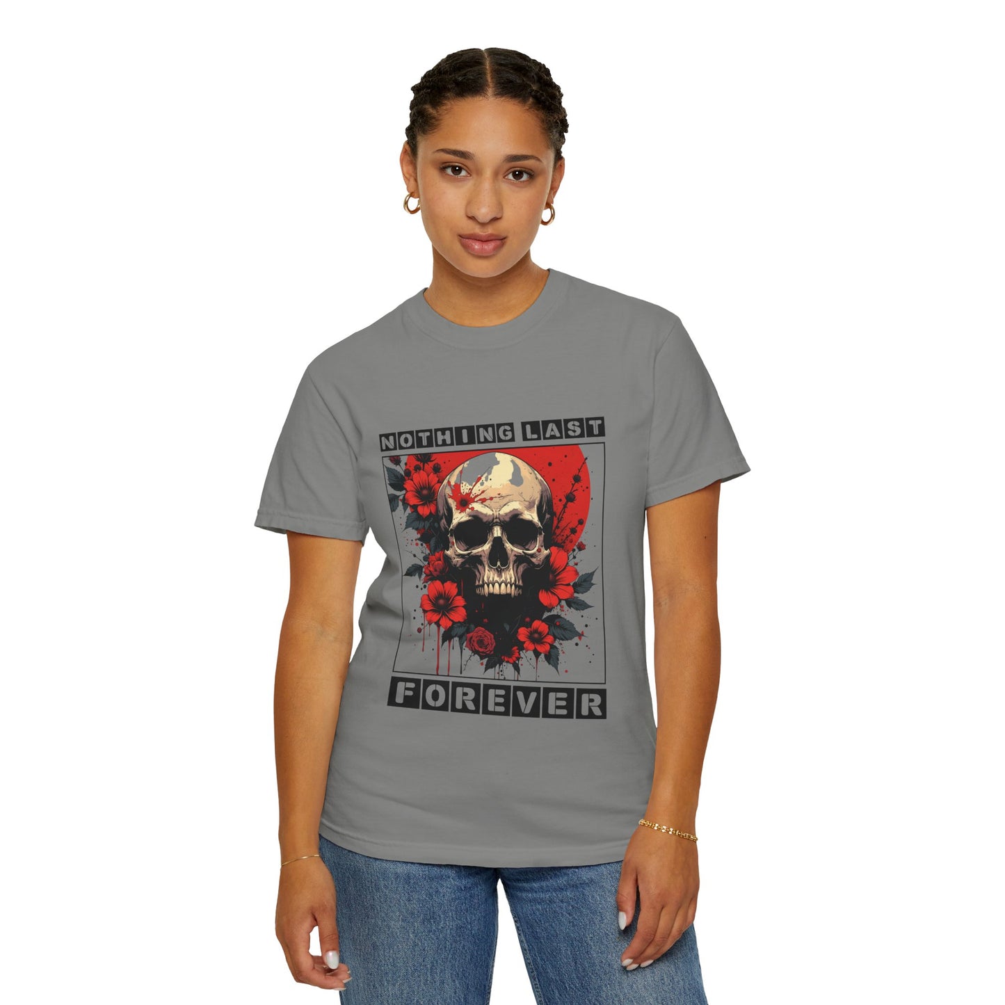 Edgy Skull Graphic T-Shirt - Unique Casual Wear, Unisex Streetwear, Gift for Music Lovers, Halloween Costume, Forever Quote Tee