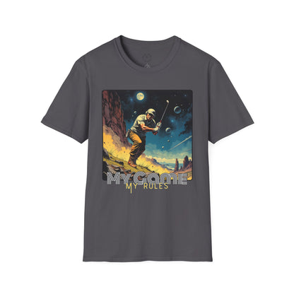 My Game, My Rules Unisex Softstyle T-Shirt - Retro Space Design, golf ,sport