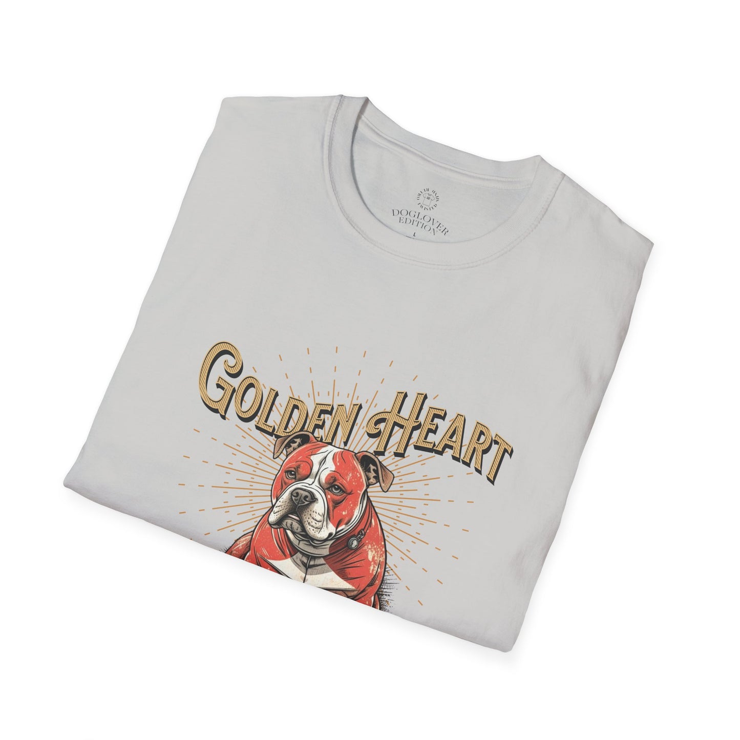 Golden Heart Bulldog Unisex Softstyle T-Shirt