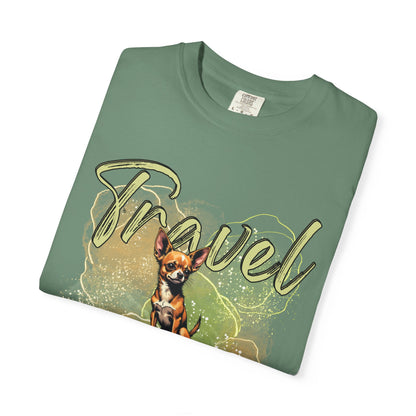 Travel Time Unisex Garment-Dyed T-Shirt - Cute Dog Design for Animal Lovers