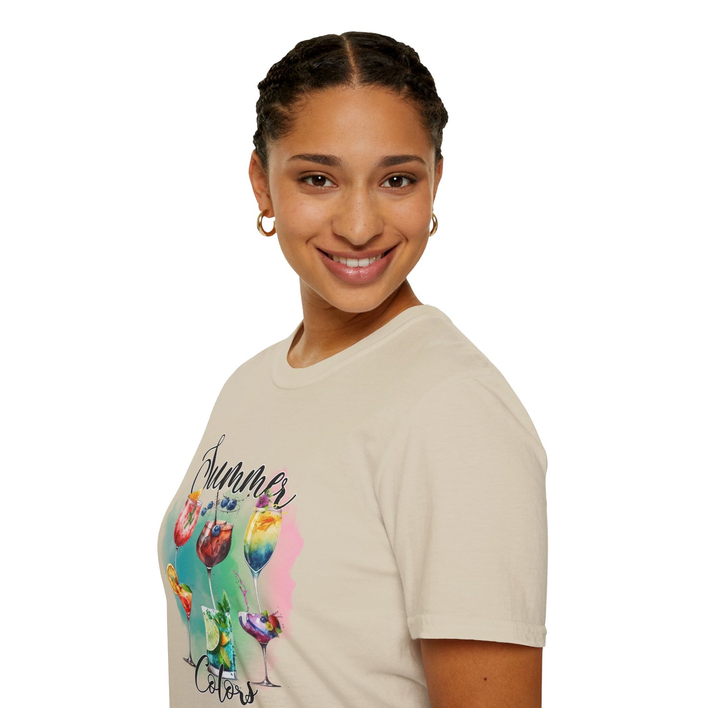 Summer Colors Cocktail T-Shirt, Unisex Tee, Fun Summer Wear, Gift for Cocktails Lovers, Beach Party Shirt, Vacation Top