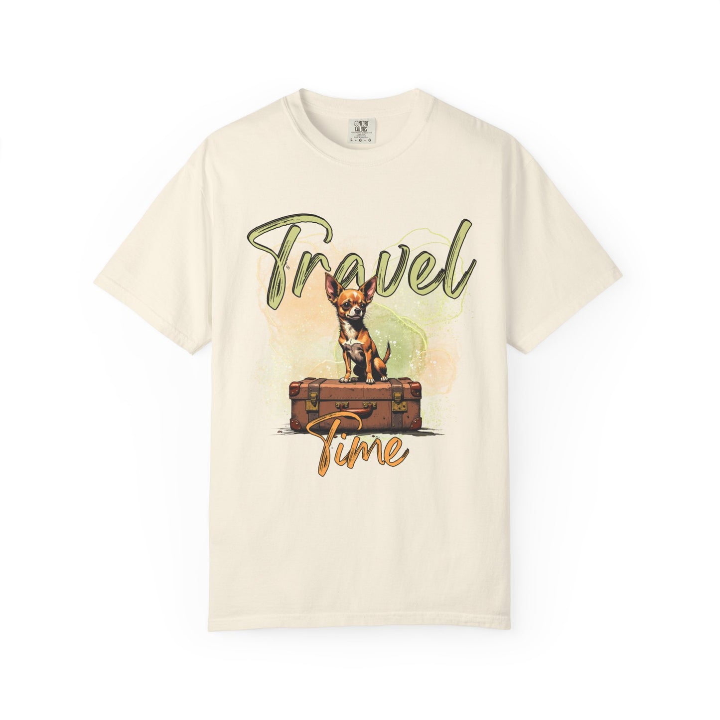 Travel Time Unisex Garment-Dyed T-Shirt - Cute Dog Design for Animal Lovers
