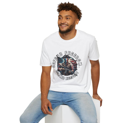 Defend Freedom Unisex Softstyle T-Shirt - Patriotic Graphic Tee