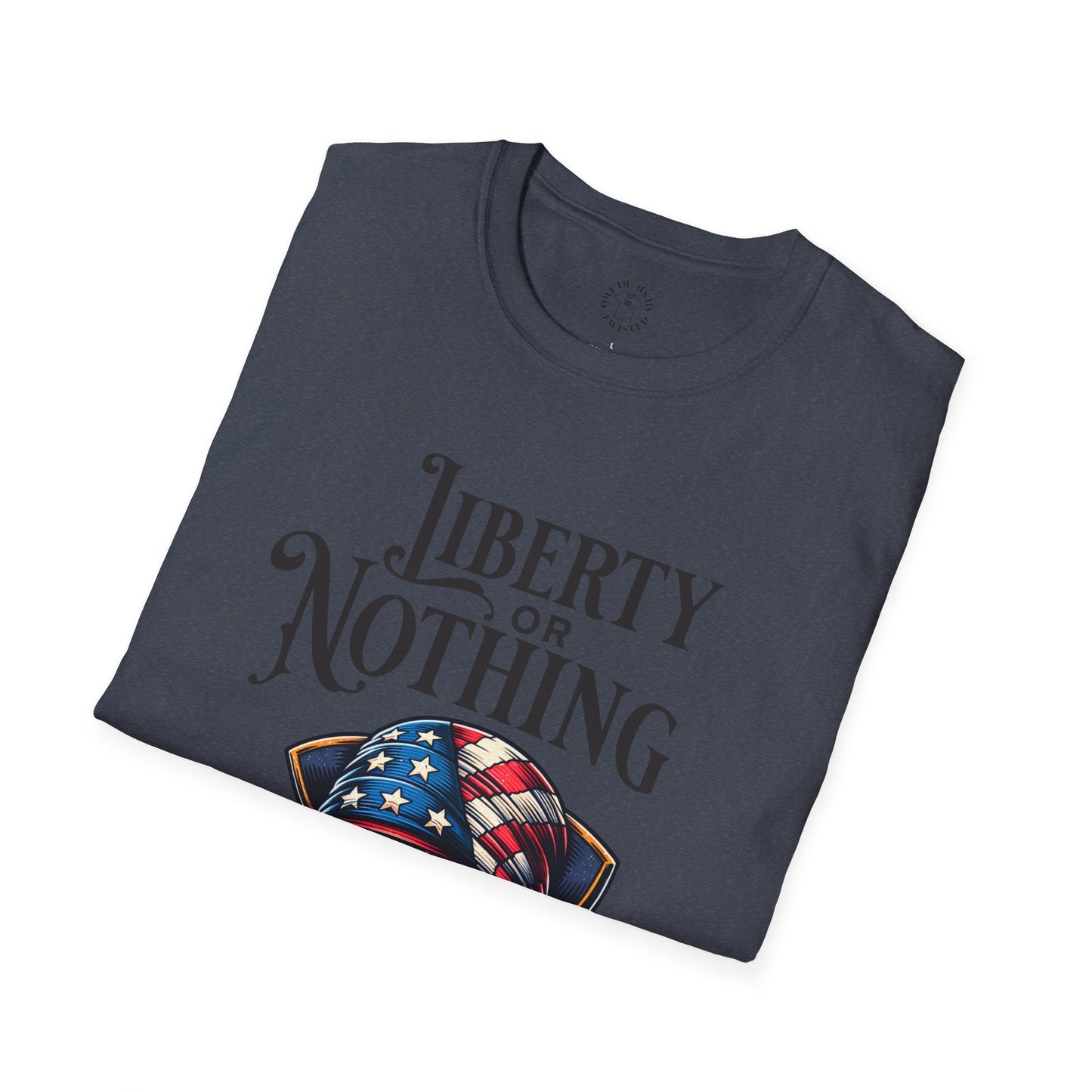 Liberty or Nothing Skull T-Shirt | Unisex Softstyle Tee for Independence Day & Patriotic Celebrations