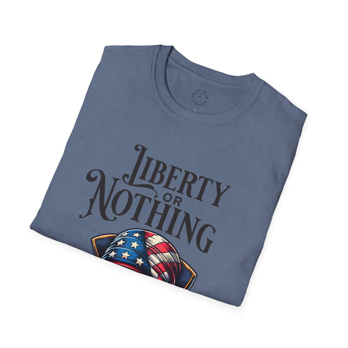 Liberty or Nothing Skull T-Shirt | Unisex Softstyle Tee for Independence Day & Patriotic Celebrations