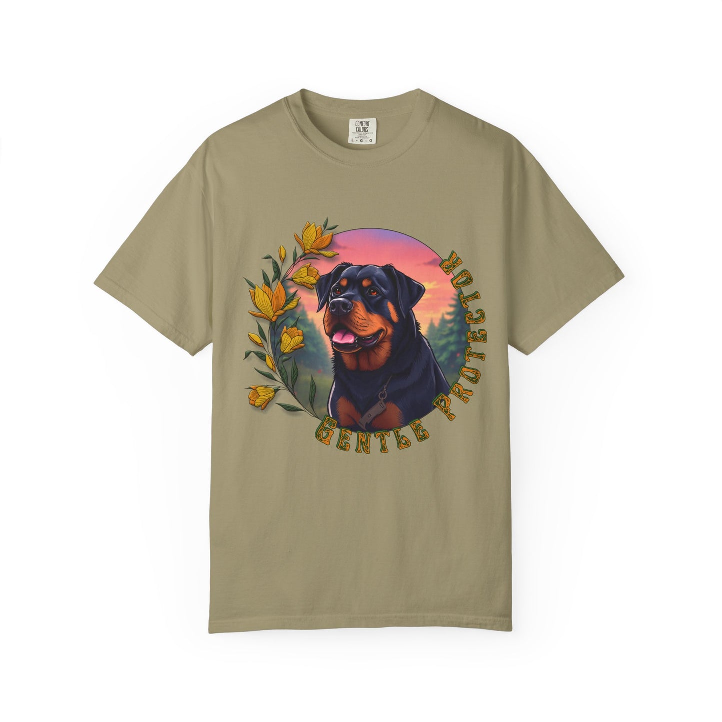 Gentle Protection Unisex Garment-Dyed T-shirt | Dog Lover Gift | Floral Design