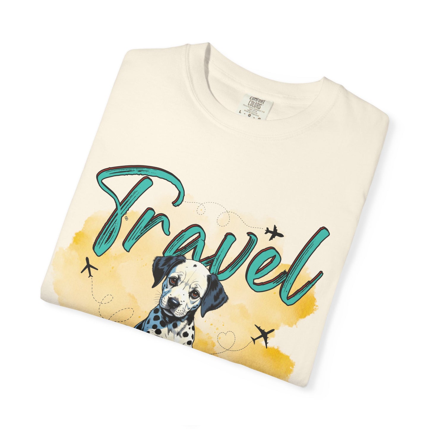 Travel Time Dog Graphic Unisex T-Shirt