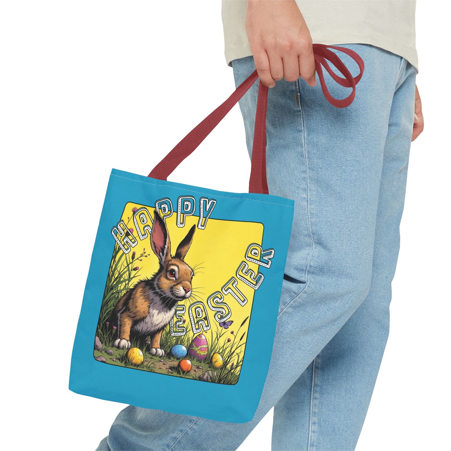 Happy Easter Tote Bag - Vibrant Bunny Design for Spring Celebrations, Easter bunny