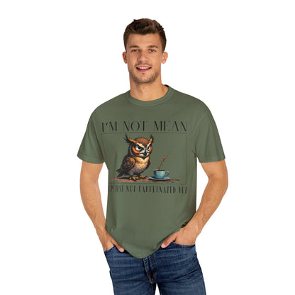 I'm Not Mean Owl T-Shirt — Funny Coffee Owl Tee for Coffee Lovers