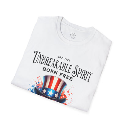 Unisex Softstyle T-Shirt - Unbreakable Spirit Skull Design - Perfect for Independence Day