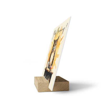 Good Morning? Owl Gallery Board with Stand — Whimsical Coffee & Donut Morning Decor